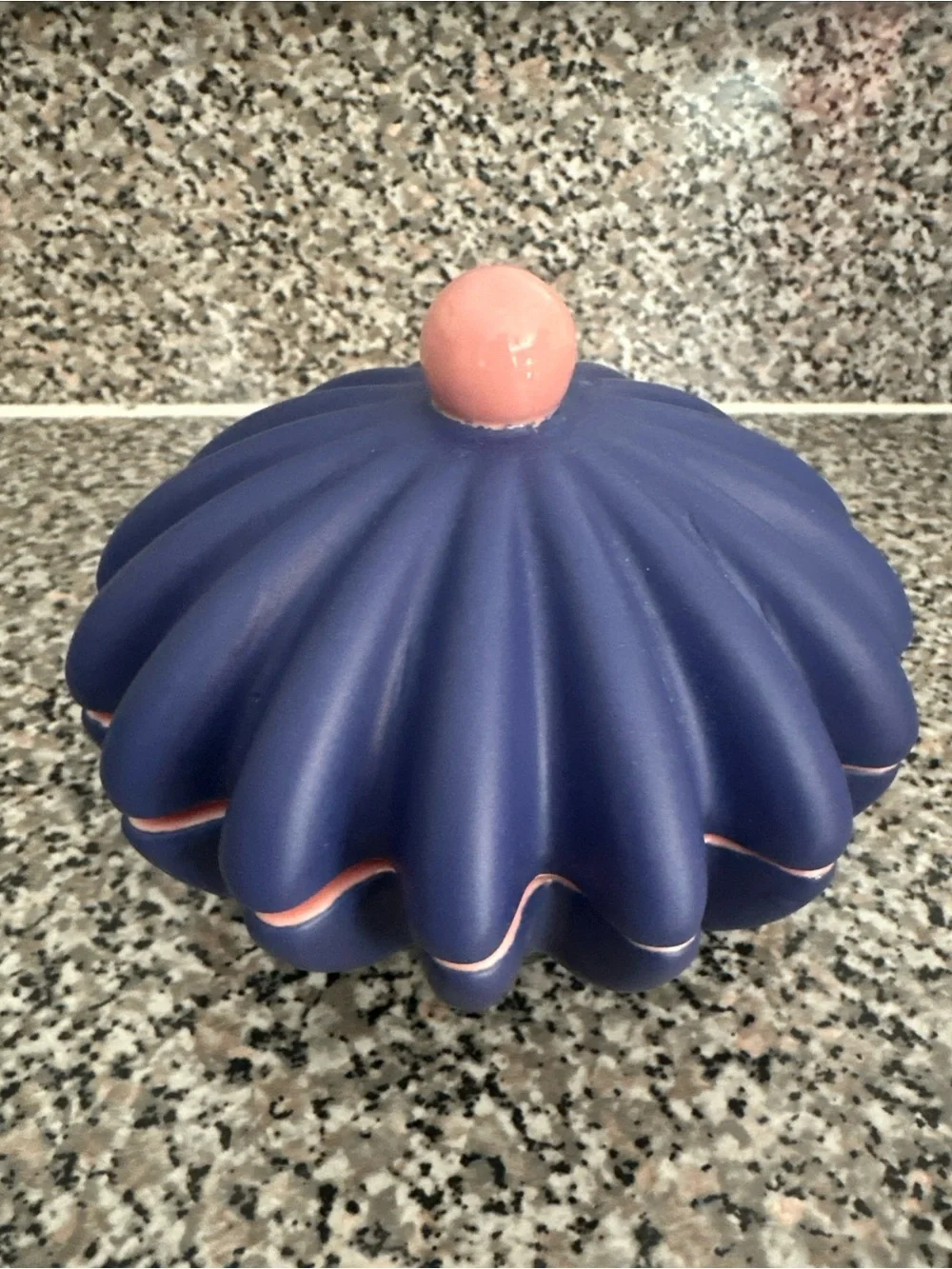 Anthropologie Freya Ceramic Trinket Shell Inspired Dish With Lid Purple